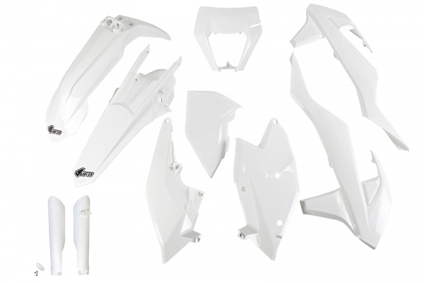 Full Plastic Kit white for Ktm EXC 125 - EXC 150 - EXC 250 - EXC-F 250 - EXC 300 - EXC-F 350 - EXC-F 450 - EXC-F 500 - XC-W ...